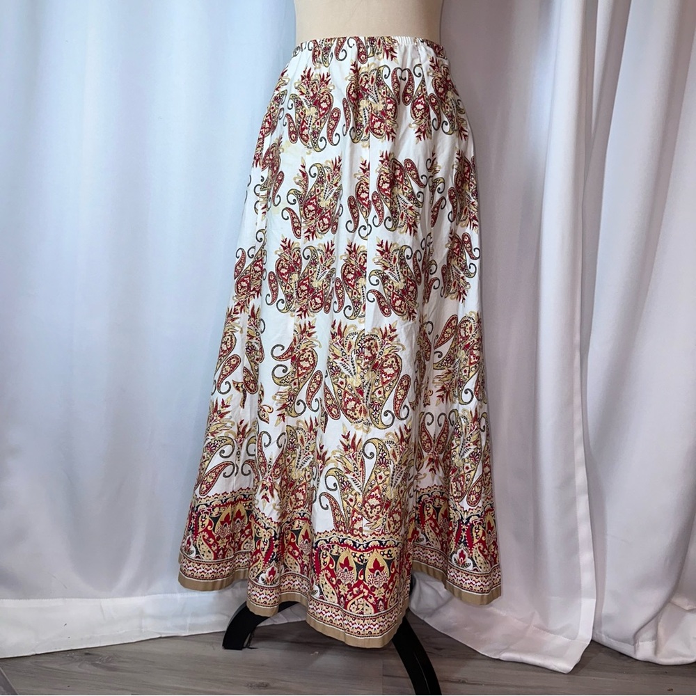 Vintage Chadwick’s Maxi Skirt Sz 10 100% Cotton‎ Floral Paisley Boho Cottagecore